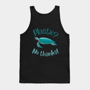 Plastic? No thanks sea turtle Tank Top